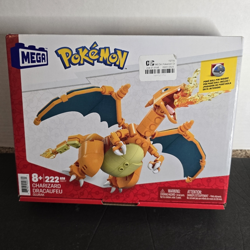 Pokemon Charizard Mega Construx 222 PCS Sealed NIB